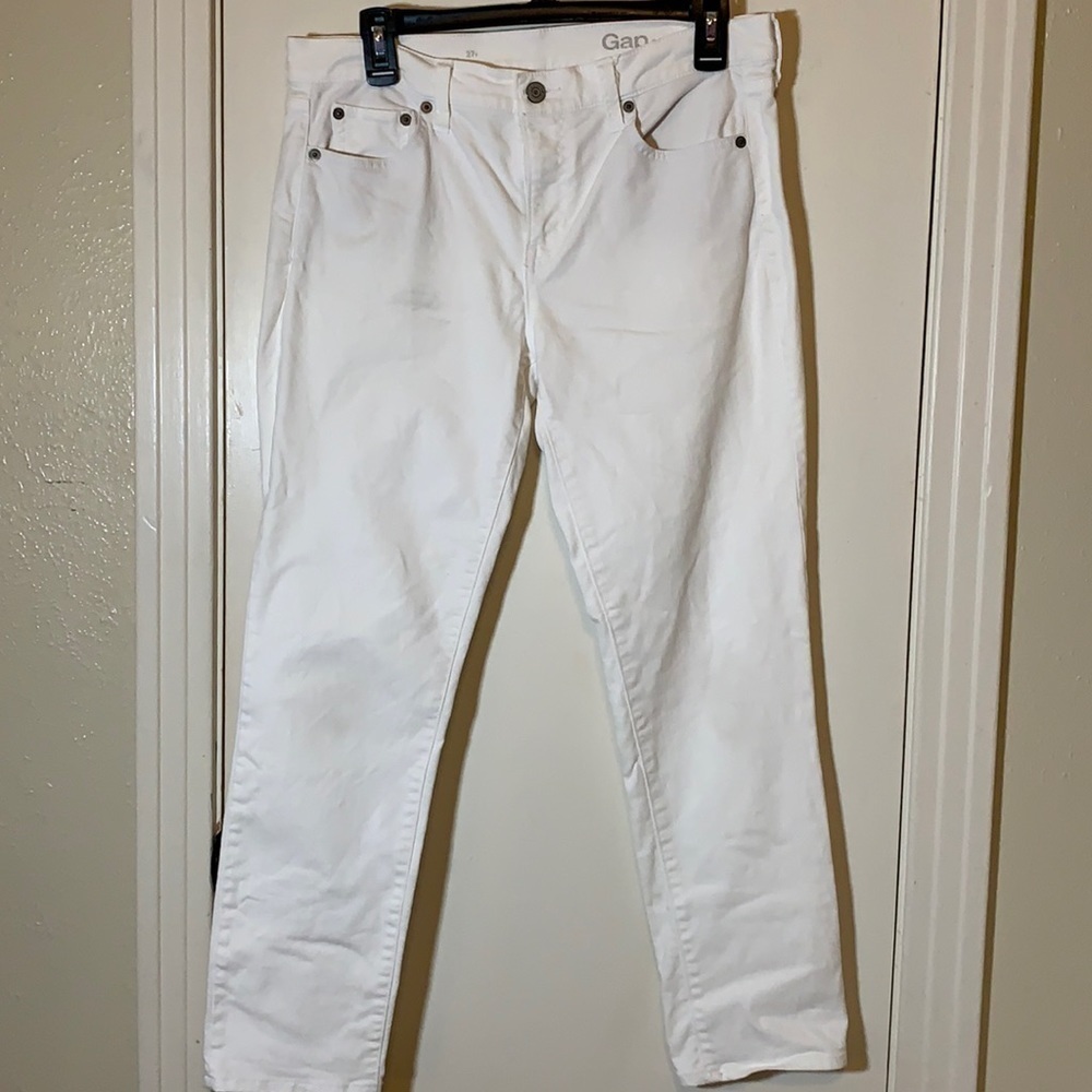 GAP 1969 White Ankle Mid Rise Jeans, 27r